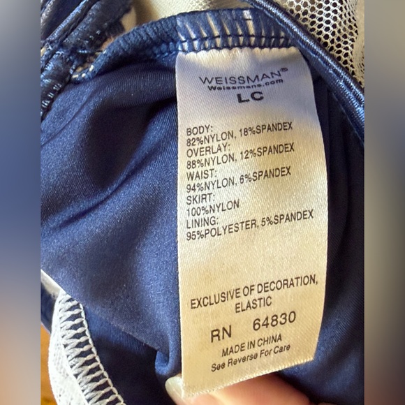 Weissman Train Bleu dance costume tulle satin dress blue and white. - Picture 13 of 13